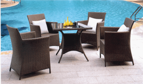 Sober Style Wicker Outdoor Coffee Set No Assembly Required