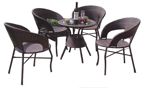 Ziggy Style Wicker Outdoor Coffee Set No Assembly Required