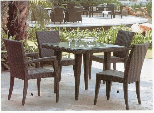 Full Back Support Wicker Coffee Sets No Assembly Required