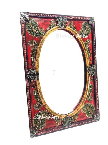 Wooden Handcrafted Fine Embossed Wall Mirror/ Decor / Hanging