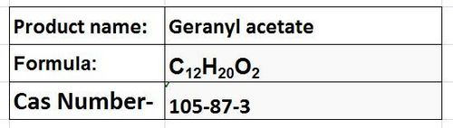 Geranyl Acetate - Colorless Liquid, CAS 105-87-3 | Floral Aroma, Fruity Scent, Perfume and Soap Ingredient