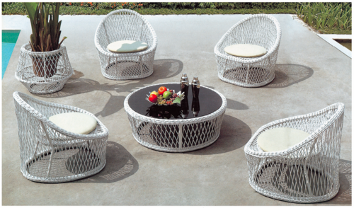 Milky Style Wicker Outdoor Coffee Set