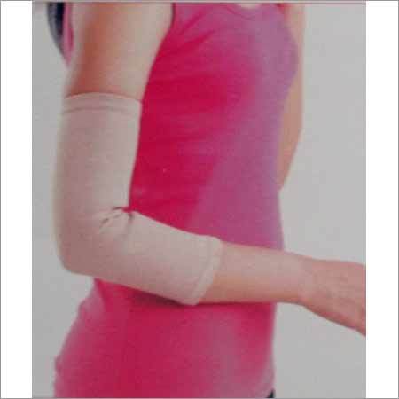 Elbow Support - Fabric, 10x4 Inches, Beige, Adjustable | Elastic Fastening, Pain Relief, Injury Prevention, Breathable, Lightweight
