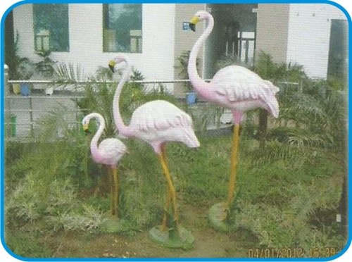 Flemingo Family Set of Three Piece Fiber Bird Figure