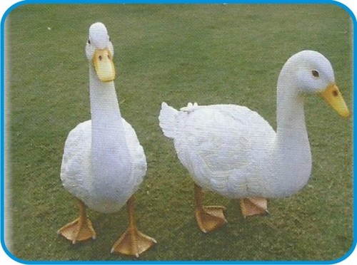 Duck Pair Fiber Bird Figure
