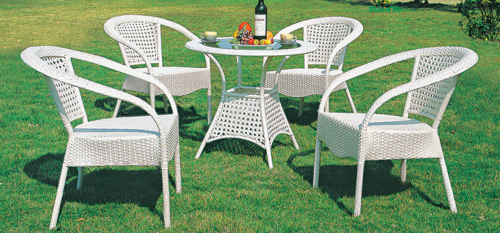 Hibiscus Style Wicker Outdoor Coffee Set No Assembly Required