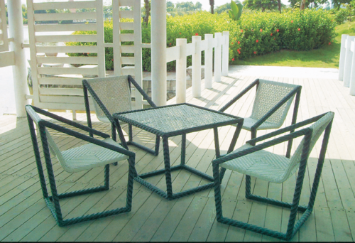 Zee Style Outdoor Wicker Coffee Set - MS Powder Coated Frame, 44x46x37x74 Cms Wicker Chair, 60x60x56 Cms Table, Multi-Color Options, High Quality Acrylic Cushions, No Assembly Required, Customizable Sizes