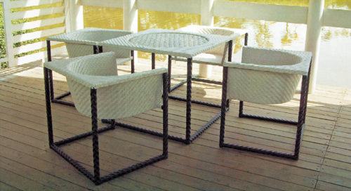 Fancy Style Outdoor Wicker Coffee Set No Assembly Required