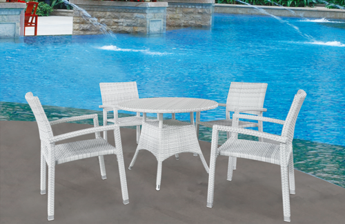 Plain Style Outdoor Wicker Coffee Set No Assembly Required