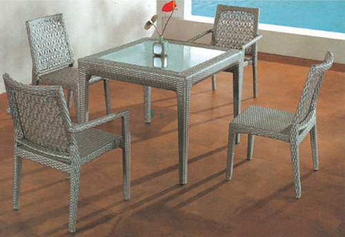 चेयर स्टाइल आउटडोर विकर कॉफी सेट