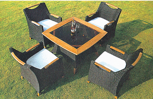 Sofa Style Outdoor Wicker Coffee Set No Assembly Required