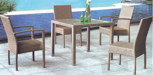 Golden Style Outdoor Wicker Coffee Set No Assembly Required