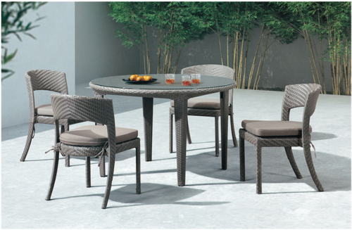 Designer Wicker Furniture Coffee Set - MS Powder Coated Or Aluminium Frame 44x46x37x74 Cms Wicker Chair 60x60x56 Cms Wicker Table Multi-Color Choices Available | Durable Eco-Friendly UV Resistant Easy to Clean Antibacterial High Quality Acrylic Cushions