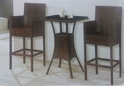 Close Knit Style Outdoor Wicker Bar Set No Assembly Required