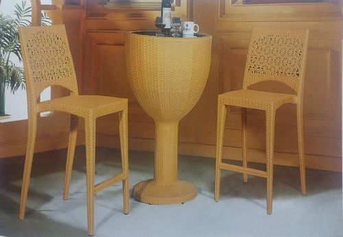 Flowery Style Outdoor Wicker Bar Furniture - MS Powder Coated or Aluminium Frame PE Rattan Custom Sizes Available | Acid Resistant Chemical Resistant Easy to Clean UV Resistant High Quality Acrylic Cushions