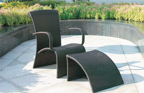 Rattan Style Wicker Day Lounger No Assembly Required
