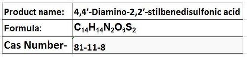 4,4-Diamino-2,2-Stilbenedisulfonic Acid - White Solid, Water Soluble | Optical Brightener for Laundry Detergents, 99% Purity