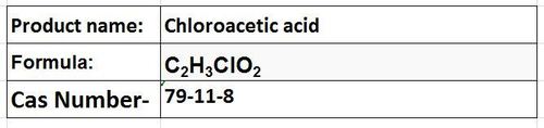 Chloroacetic Acid - Formula CâHâClOâ, Boiling Point 189-191°C | Versatile Building Block, Organic Synthesis
