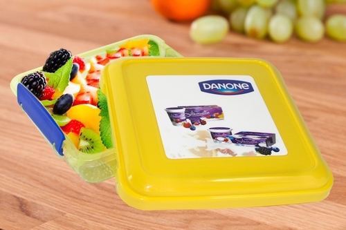 Midday Meal and Sandwich Box - Plastic, 3 Inch Size, Yellow Color | Handy Square Design for Convenient Food Storage