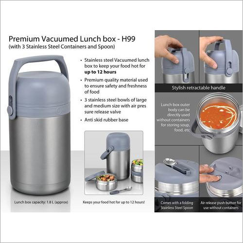 Silver Vacuumed Lunch Box