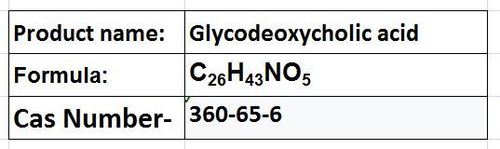 Glycodeoxycholic Acid - White Crystalline Powder, CAS 360-65-6, High Purity >98%, Biocompatible, Versatile, Soluble