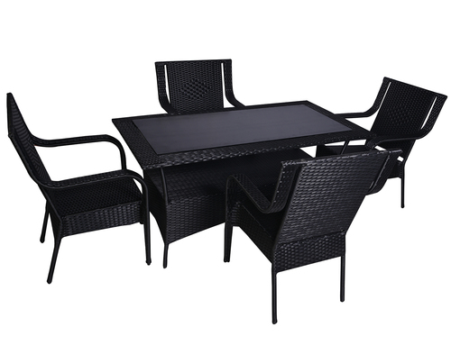 Executive Style Wicker Dining Table Set No Assembly Required