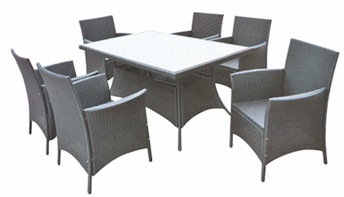 Sofa Style Outdoor Wicker Dining Table Set No Assembly Required