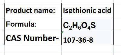 Isethionic Acid - White Solid, CAS 107-36-8 | Water-Soluble Surfactant Base, Taurine Precursor, 99% Purity