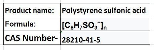 Polystyrene Sulfonic Acid - White, Water Soluble, CAS 28210-41-5 | Ion Exchange, High Capacity, Chemical Stability, Water Purification