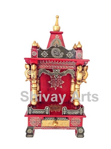 Wooden Handcrafted Hans Swan Temple Mandir Pooja Ghar Mandapam For Worship