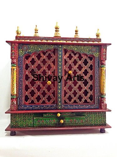 Wooden Handcrafted Temple Mandir Pooja Ghar Mandapam Mandap For Worship