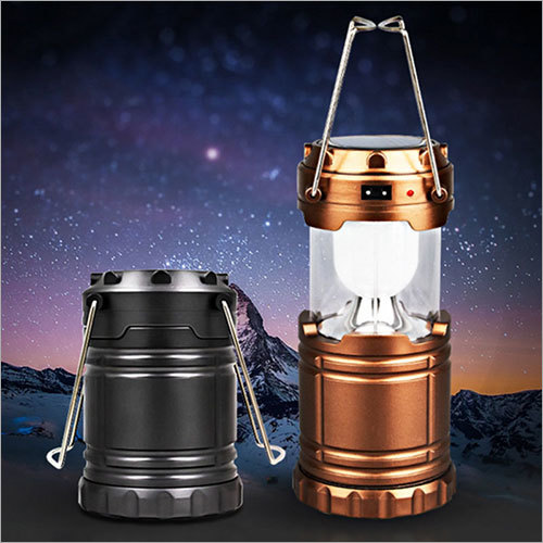 Solar Rechargeable Led Portable - Aluminum Alloy, 150x80 mm, Bronze | COB LED 200 lm, Solar Charging, Portable Emergency Lantern