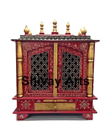 Wooden Handcrafted Temple Mandir Pooja Ghar Mandapam For Worship
