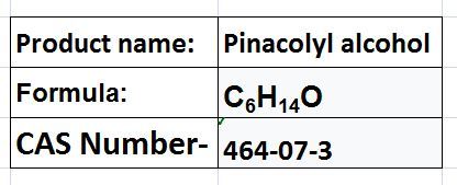 Pinacolyl Alcohol - CAS 464-07-3, Boiling Point 121°C | High Purity, Versatile Precursor, Slightly Water Soluble