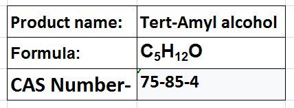 Tert-Amyl Alcohol - Colorless Liquid, CAS 75-85-4 | Pharmaceutical Solvent, Pigment Solvent, Camphor Odor