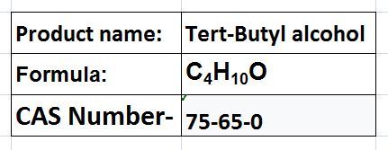 tert-Butyl Alcohol - Colorless Solid, CâHââO, CAS 75-65-0 | Solvent, Paint Remover, Water Soluble, Miscible with Ethanol and Ether
