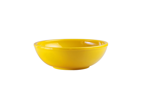 Round Serving Bowls - Ceramic 7 Inch, Yellow, 10mm Thickness | Durable, Versatile, Easy Clean, Food Safe