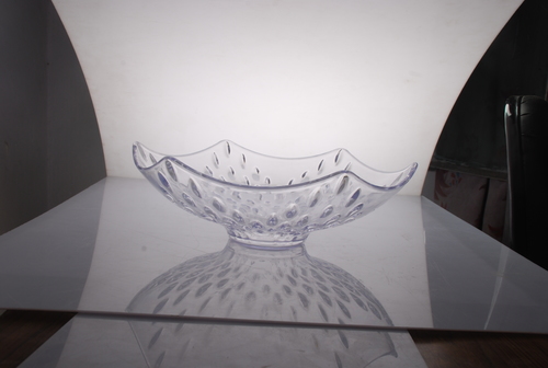 Display Platter - Acrylic 14 Inches Clear Oval, Elegant Design Durable Material Easy Cleaning