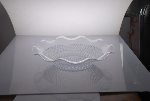 Display Platter - Glass 12 Inch Clear, Wave Shape | Elegant Design, Durable, Versatile, Easy Cleaning