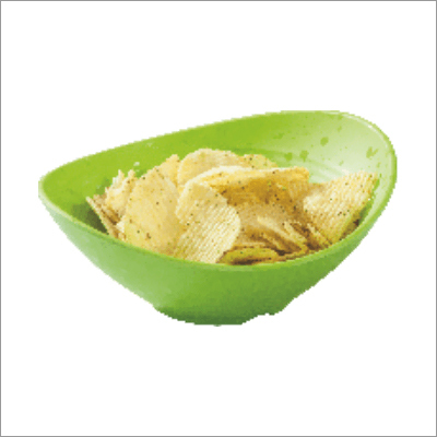 Dotted Oval Bowl - Plastic Material, 7-Inch Size, Vibrant Green Color | Perfect for Serving and Decoration