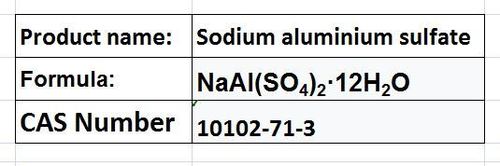 Sodium Aluminium Sulfate - White Solid NaAl(SOâ)âÂ·12HâO | Food Additive Baking Aid Mordant Use