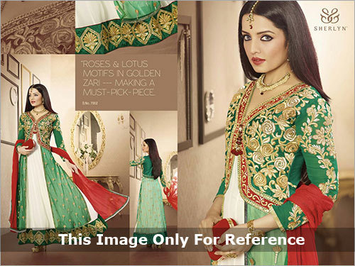 Cotton Salwar Suits - Cotton, Custom Size, Green | Floral Embroidery, Elegant Design, Handcrafted, Wedding Ready