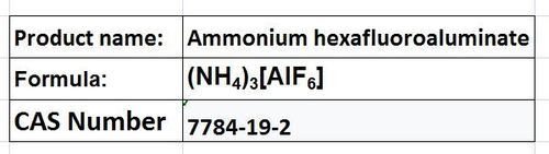 Ammonium Hexafluoroaluminate - White Solid, <100µm Particle Size | 99.9% Purity, Fluoride Source, Aluminum Fluoride Precursor