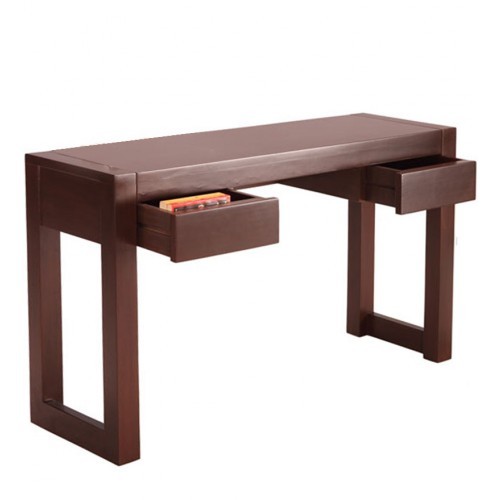 Pine Red Wooden Table - Solid Wood, 48x24x30 inches, Brown | Durable Wood, Stylish Design, Two Drawers, Easy Assembly