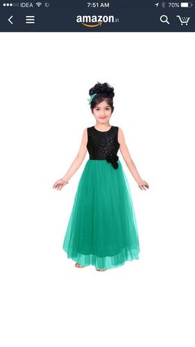 Girls Lehenga Choli Dress Suit - Embroidered Soft Net and Banglory Fabric, Free Size Up to 12 Years, Modern Party and Wedding Wear in Black and Green