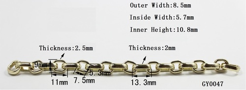 Metal Chain Light Gold Iron Handbag Hardware