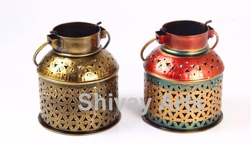 Metal Iron Handcrafted Bucket Tealight Candle Holder