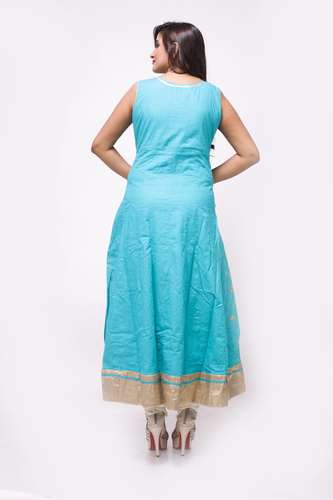 Ghera Salwar Suits - Cotton, 54 Inches, Teal | Elegant Design, Comfortable Fit, Embroidery Work, Perfect Stitching