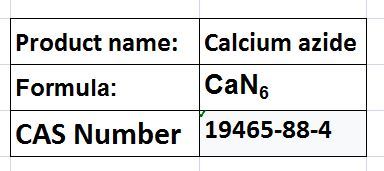 Calcium Azide - CaN6, Micron Particle Size | High Purity, Precise Synthesis, Controlled Reactivity, Explosive Hazard