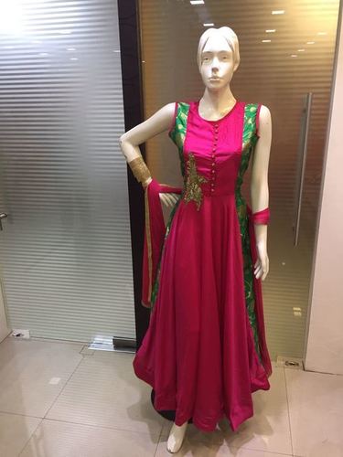 Ghera Salwar Suits - Silk Blend, Floor Length, Pink | Hand-stitched Embroidery, Elegant Anarkali Style, Comfortable Fit